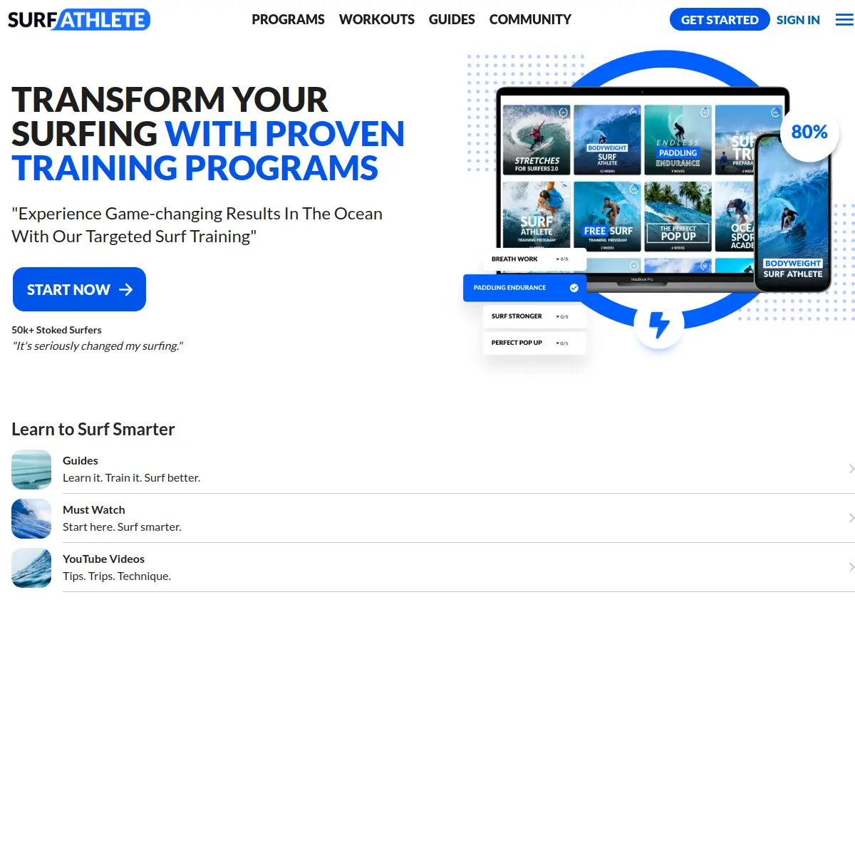 Surf Athlete website screenshot